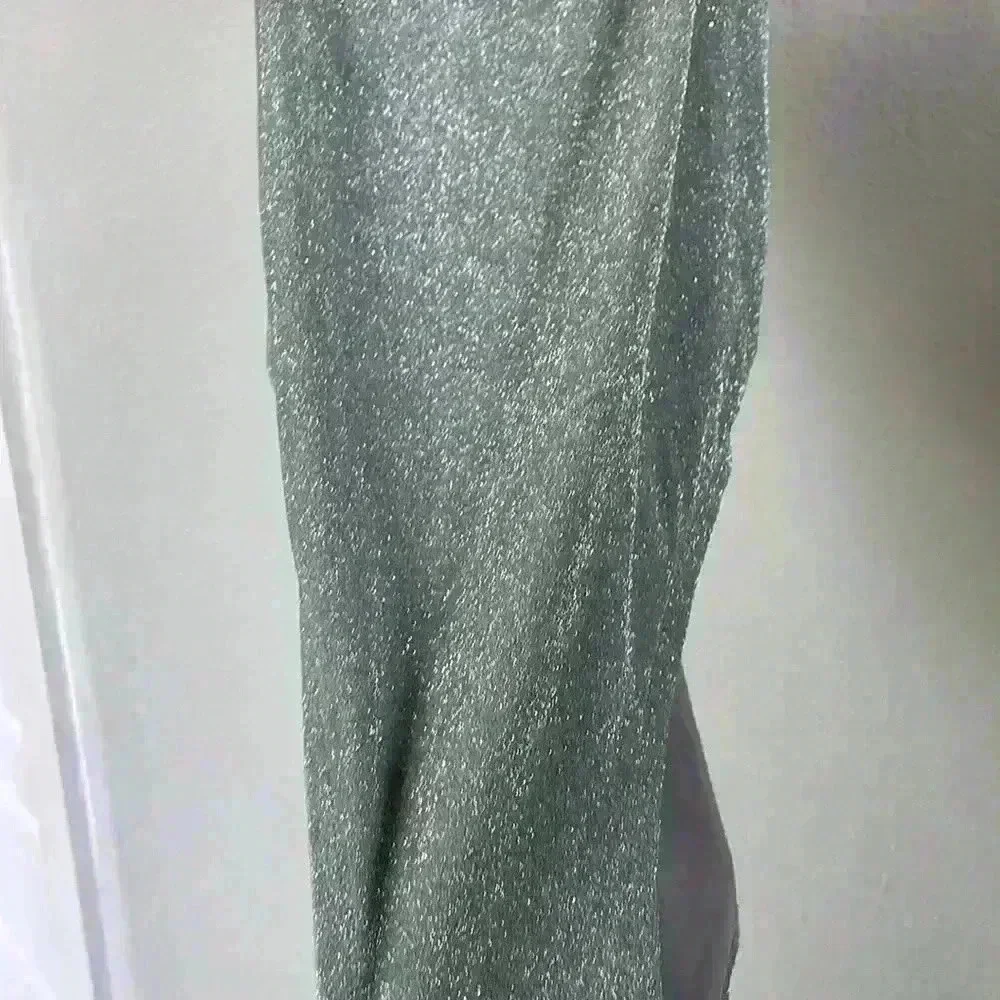 SKIMS Nickel Silver Glitter Open Back Racerback One Piece Swimsuit Size 2X
